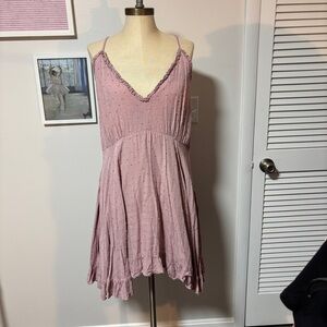 Arula Mauve Textured Sleeveless dress